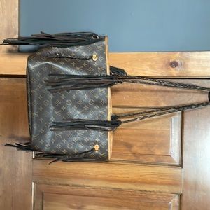 Upcycled Louis Vuitton- large shoulder tote. Vintage worn